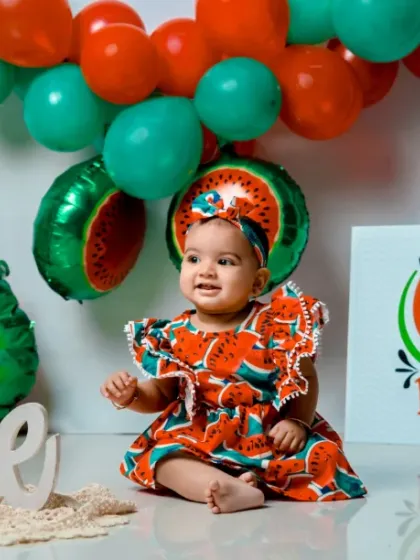 She’s one in a melon, and we’re loving every moment of her first birthday photoshoot.