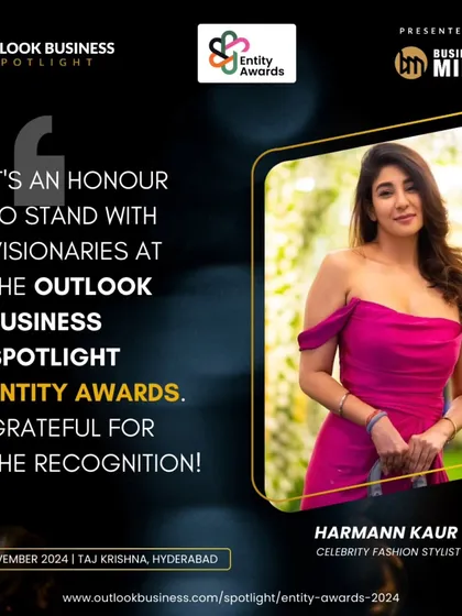 The official announcement for the Outlook Business Entity Awards. It was an incredible honor to be recognized as a visionary in the fashion industry.