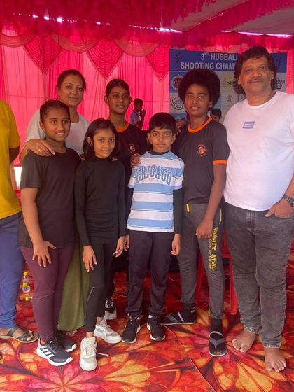 The bond between our coaches and shooters is strong, as seen in this photo from the Hubballi Open.