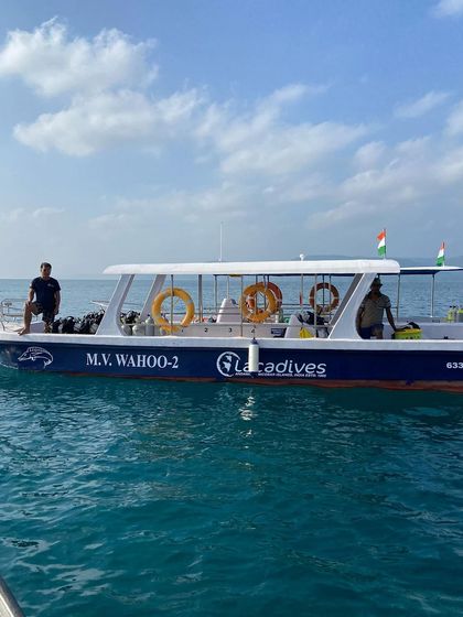 Our dive boat, the M.V. Wahoo-2, ready to take us to the best dive sites in the Andamans. A reliable boat and crew are key to a great dive holiday.