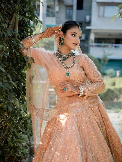 A full-length shot of the model. The minimal makeup look is perfect for a clean, modern editorial style.