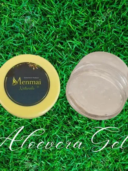 My pure Aloevera Gel is a must-have for soothing your skin. I make it without any added colors or fragrance. It's the perfect moisturizer to apply after using the facial hair removal pack to keep your skin calm, hydrated, and happy.