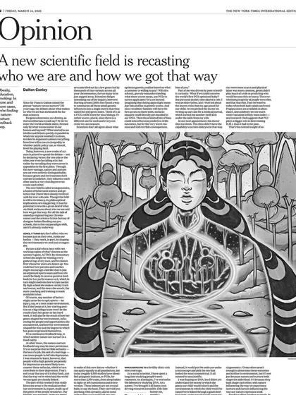 The full-page layout of my illustration in the New York Times International Print edition. Seeing my work in print is always a special experience.