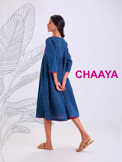 The Chaaya collection is all about soft cotton and effortless fits. This dress, with its hand-block printed design, is a perfect example of craft meeting comfort.