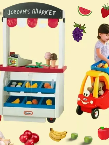 The Little Tikes Neighborhood Market lets kids run their own grocery store. Complete with a shopping trolley and cash register, it's perfect for learning about commerce through play.