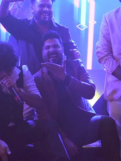 Having fun on stage with the event managers themselves. It's a great feeling when the industry professionals who book you are the first ones on the dance floor.