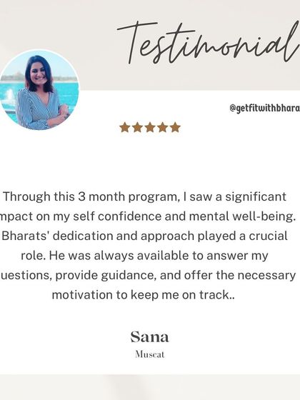 Sana's feedback on my dedication and comprehensive approach to nutrition and lifestyle is greatly appreciated.