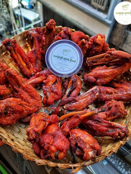 A basket full of my crispy fried chicken wings. These are a perfect snack or appetizer for any party.