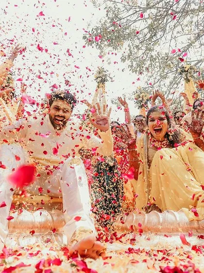 The sheer, unadulterated fun of a Haldi ceremony. We get right in the middle of the action to capture the vibrant colors, the playful chaos, and the infectious laughter that make this ritual so special.