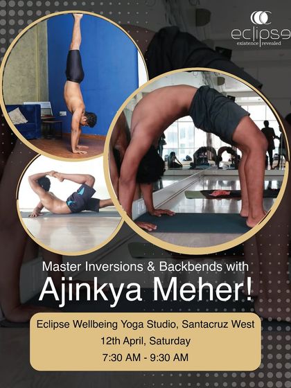 A poster for one of my Master Inversions & Backbends workshops. These intensive sessions are designed to help you build strength, improve flexibility, and take your practice to the next level.