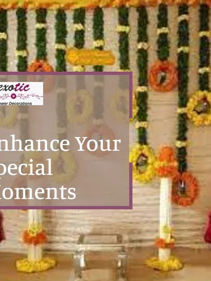 We enhance your special moments with traditional floral decor. These hanging garlands are perfect for adding a festive touch to any home celebration.