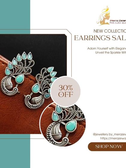 This sky blue version of the peacock studs is fresh and modern. It's a great way to add a subtle pop of color to your everyday look.