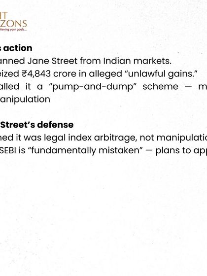 We analyze the Jane Street vs SEBI case, where an algo trading firm allegedly manipulated Nifty indices. This bulletin explains what happened, SEBI's response, and why it matters for retail investors in Indian markets.