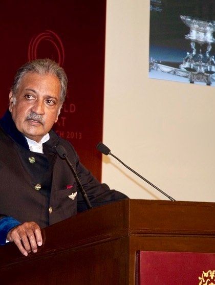 Our host, Maharaja Gaj Singh II of Jodhpur, addressing the guests at 'The Jodhpur Auction' held at Umaid Bhawan Palace. This exclusive event was held in support of the Indian Head Injury Foundation.