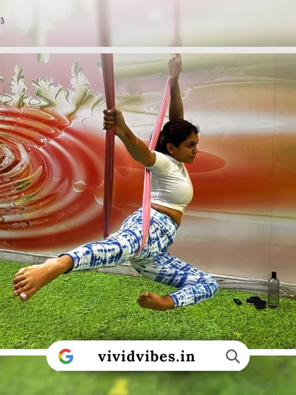 This suspended split is more than a workout, it's an experience. The hammock supports the body, allowing for a deeper stretch and greater flexibility.