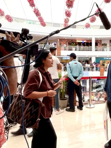 Being interviewed by a news crew on the inauguration day of the Apple store. It was an opportunity to share the architectural and construction efforts that went into bringing this iconic global brand to India.