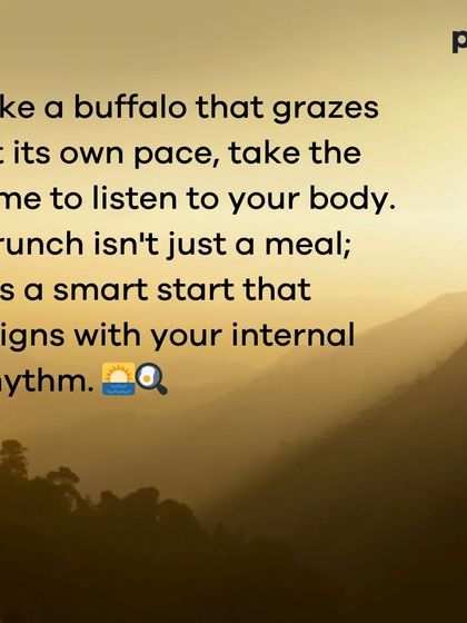 A carousel challenging the idea that you must eat breakfast. For some body types, a substantial late morning meal or brunch aligns better with their internal rhythm, powering them through the day without sluggishness.