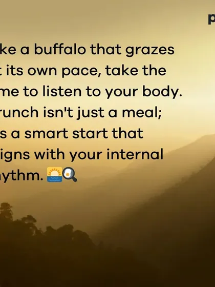 A carousel challenging the idea that you must eat breakfast. For some body types, a substantial late morning meal or brunch aligns better with their internal rhythm, powering them through the day without sluggishness.