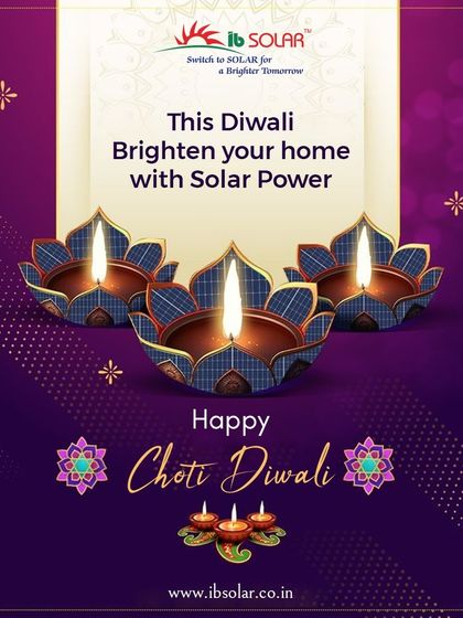 This Choti Diwali, brighten your home with the sustainable glow of solar power. We wish you endless joy, warmth, and prosperity on this special day.