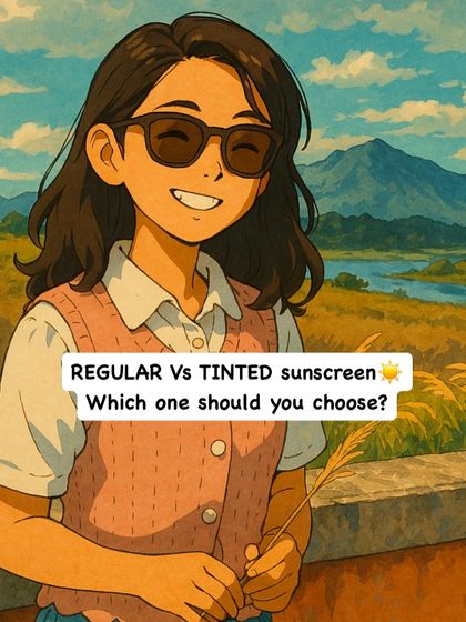 Regular versus tinted sunscreen, which one is right for you? This series of images breaks down the key differences to help you decide.
