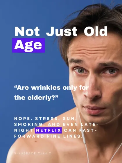 Are wrinkles only for the elderly? Not at all. Stress, sun exposure, smoking, and even late-night Netflix binges can fast-forward the appearance of fine lines.