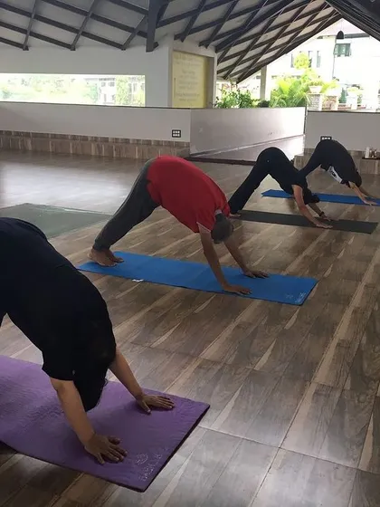 Adho Mukha Svanasana (Downward-Facing Dog) is a foundational yoga pose that stretches the entire body, helping to relieve tension in the back, shoulders, and legs.