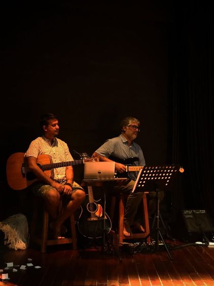 Live music is at the heart of "Gretel." Musicians Ananth Menon and Vedanth Bharadwaj provide a live folk and rock score that drives the narrative and enhances the on-stage action.