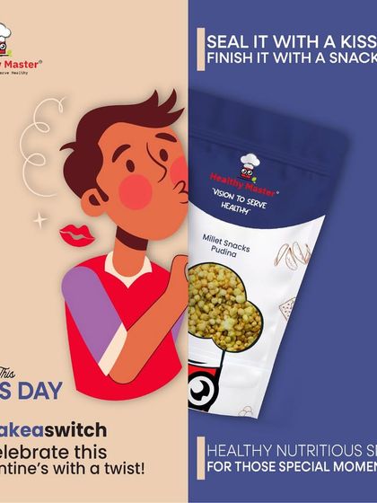 This Kiss Day, blow kisses, not calories. Our healthy millet snacks are a light, crunchy, and guilt free way to celebrate Valentine's week.