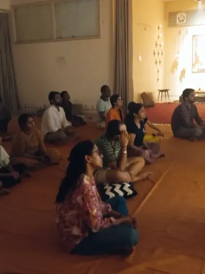 An Amavasya gathering at Dwijas. On this sacred night of the new moon, we offered Sanidhi Puja and Devi Abhishekam, turning the space inward and alive.