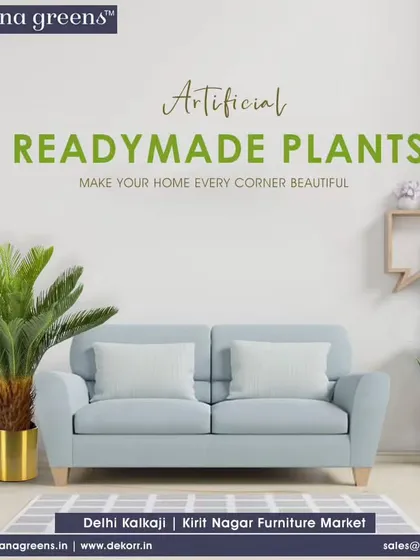 Make every corner of your home beautiful with our readymade artificial plants. This image shows a Sago Palm and a Snake Plant, two classic choices for effortless decor.