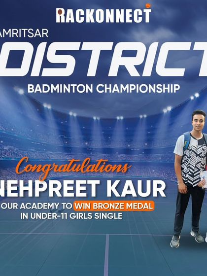 We celebrate every victory, big or small. This image showcases one of our talented players who has achieved success through dedication and training at our academy. Their win is a proud moment for the entire Rackonnect community and inspires us all to keep pushing our limits.