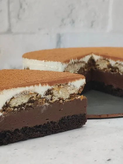 A slice of heaven. Our Tiramisu Cheesecake has a rich coffee flavor balanced by creamy mascarpone, making it an elegant and indulgent dessert.