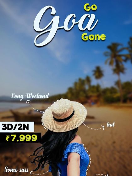 Our "Goa Gone" trip poster, perfect for a long weekend escape to the sunny beaches and vibrant life of Goa.