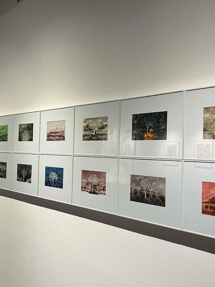 Another view of my exhibition at the Kochi Biennale. This collection focused on the theme of trees, with each piece exploring a different form and style.