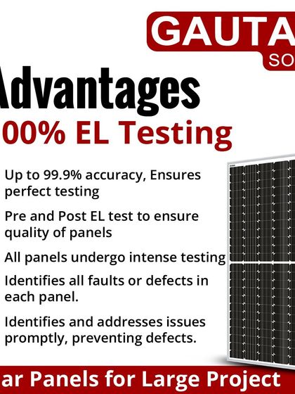 Our 100% EL testing process ensures the quality of every panel we produce for large projects. With up to 99.9% accuracy, we conduct pre and post EL tests to identify all faults and prevent defects from reaching your site.