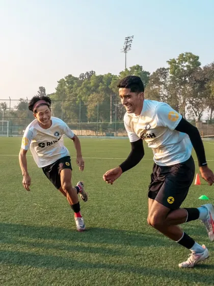 The joy of the game is at the core of everything we do. Here, two of our senior players, Amit and Ramgashan, share a lighthearted moment during a speed drill, showing the camaraderie and positive energy that fuels our training sessions.