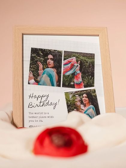 My interactive AugmaFrame brings your memories into a new dimension. It's perfect for embedding surprise video messages for birthdays, anniversaries, or any special occasion.