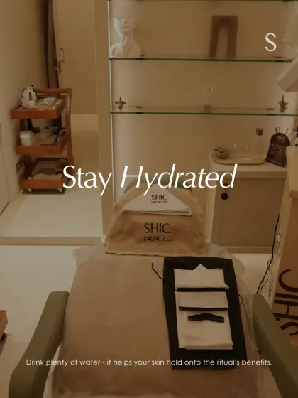 Stay hydrated from within. Drinking plenty of water helps your skin hold onto the benefits of your ritual for a longer-lasting glow.