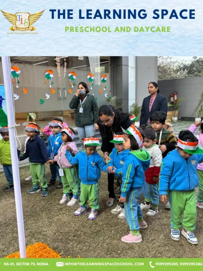 Little patriots ready for the Republic Day parade. Dressed in tricolor headbands, they learn about the importance of unity and national pride from a young age.