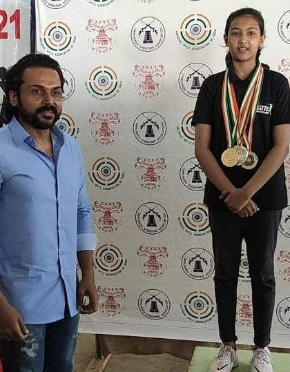 A fantastic performance by our 12-year-old athlete, Tilottama Sen, winning 1 Gold and 3 Silver medals at the South Zone Shooting Championship in Chennai with a near-perfect score of 398/400.