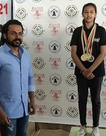 At just 12 years old, Tilottama Sen showcases her immense talent, winning one gold and three silver medals at the South Zone Shooting Championship in Chennai.