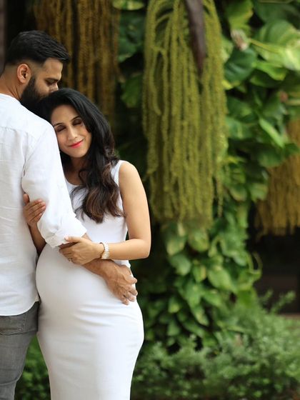 My partner and I during my pregnancy. His support and love were a constant source of strength for me.