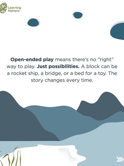 Open-ended play means there is no "right" way to play, only possibilities. A block can be a rocket ship, a bridge, or a bed for a toy. The story changes every time, nurturing imagination and cognitive flexibility.