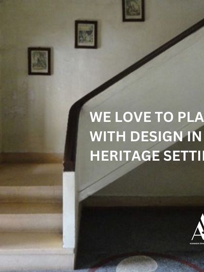 We love to play with design in heritage settings. This image of a restored staircase shows our approach to creating clean, modern interventions within historic interiors.