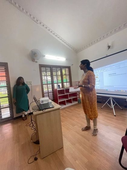 A workshop on "Early Intervention for Early Educators" with Chithra Thadathil. We are grateful for the valuable insights shared with our dedicated preschool teachers.