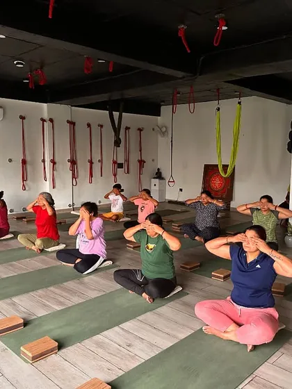 Our weekly Pranayama session is a time for the community to come together and focus on the breath. Here, we practice Bhramari (humming bee breath), a powerful technique to calm the nervous system, relieve stress, and quiet the constant chatter of the mind.