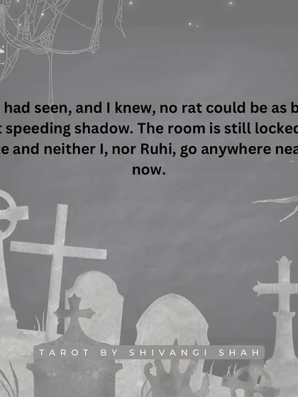 A mother's story of playing hide and seek with her daughter and encountering a large, inhuman shadow in a locked room.