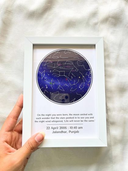 A look at our popular star map frame, a unique way to commemorate a special date and time.