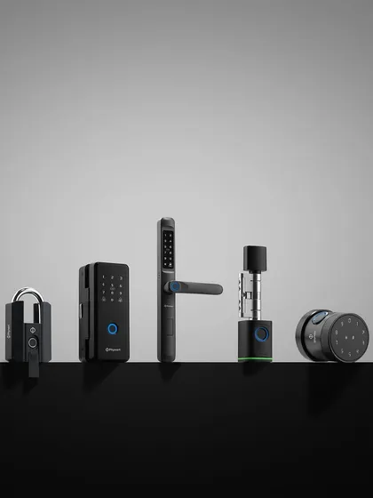 The Phynart superheroes! Capturing this group shot was immensely satisfying, blending glass, metal, and matte elements into one cohesive family of smart home products.