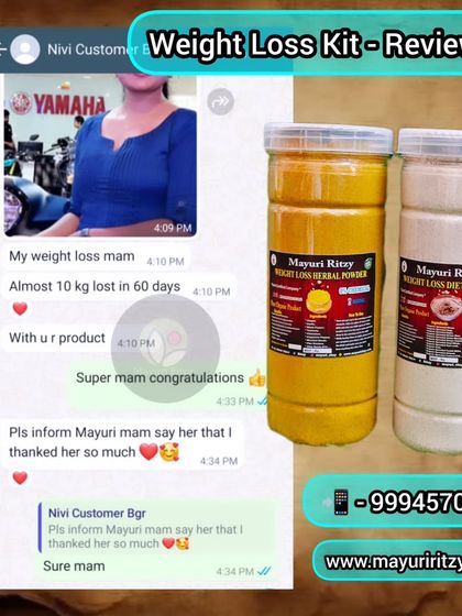 This customer lost almost 10 kg in 60 days and was so happy she wanted to thank me personally. Reading messages like this makes all the hard work of creating these products worth it.